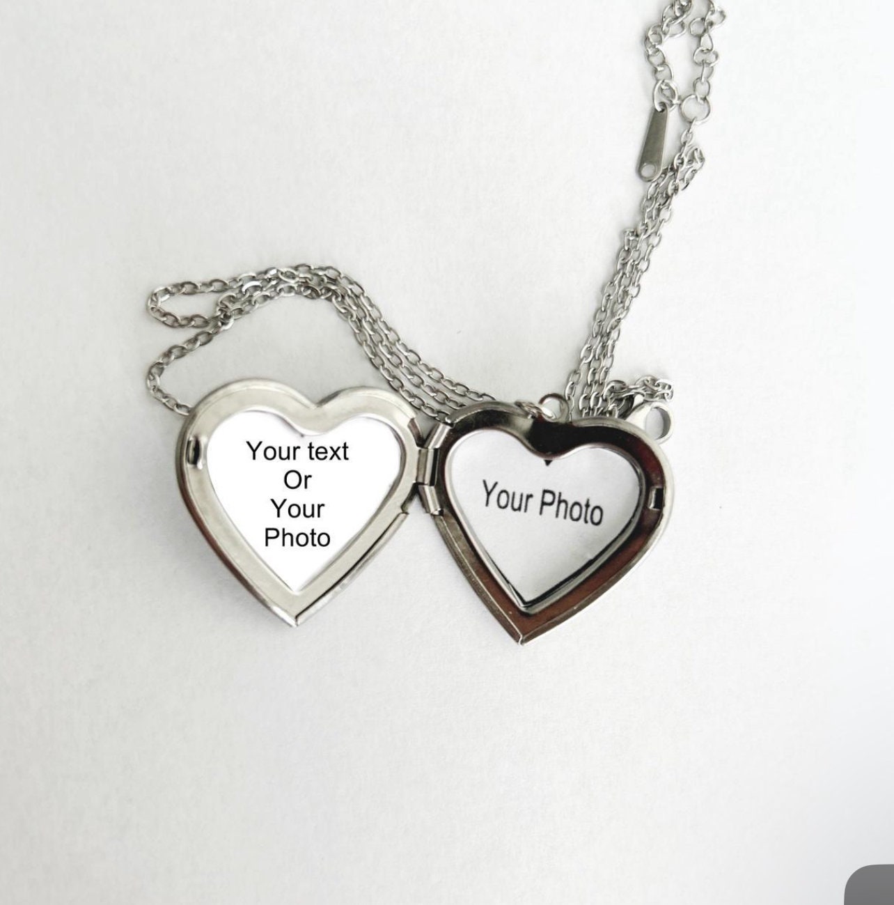 Heart Locket with Custom Photo or Text – Personalized Necklace Gift For Women Frends Mom Boyfriend Girlfriend Handmade