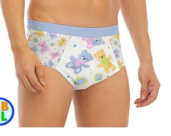 Ropa interior de osito de peluche ABDL para adultos y bebés