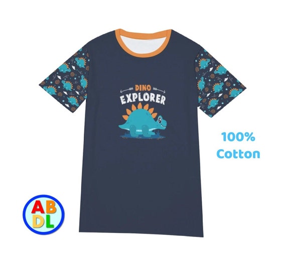 ABDL Dino Explorer Cotton T-shirt Adult Size - Etsy