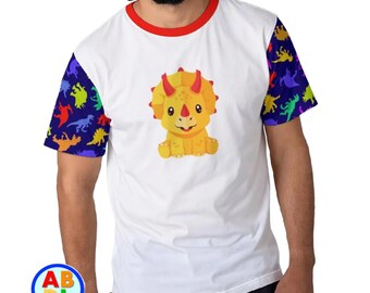 Koszulka ABDL 100% bawełniana z nadrukiem dinozaura dla dorosłych i niemowląt