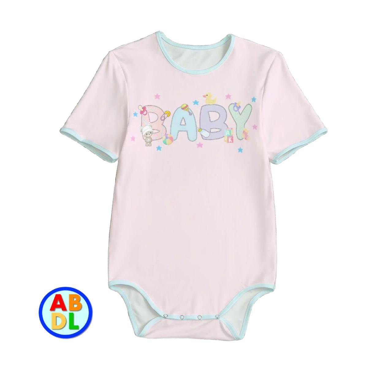 ABDL "Baby" Bodysuit Pink Adult Baby