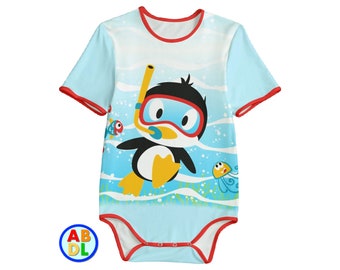 Adult Babysuit Scuba baby Penguin Bodysuit