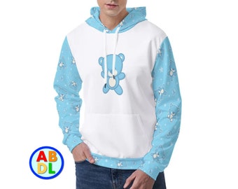 ABDL Blue Teddy Hoodie Adult Baby