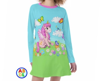 ABDL Unicorn and Butterflies Nighty/Dress Adult Baby
