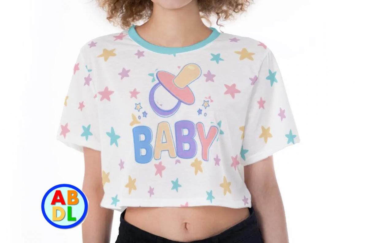ABDL Baby Star T'shirt Crop Top Adult Baby - Etsy