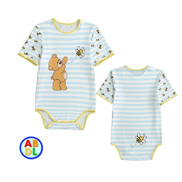 ABDL Bee Time Bear Romper volwassen baby