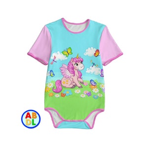 ABDL Unicorn and Butterflies Bodysuit Adult Baby