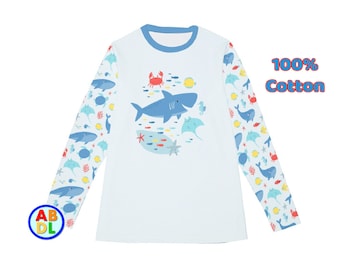 ABDL 100% Cotton Sea Time LS Top Adult Baby