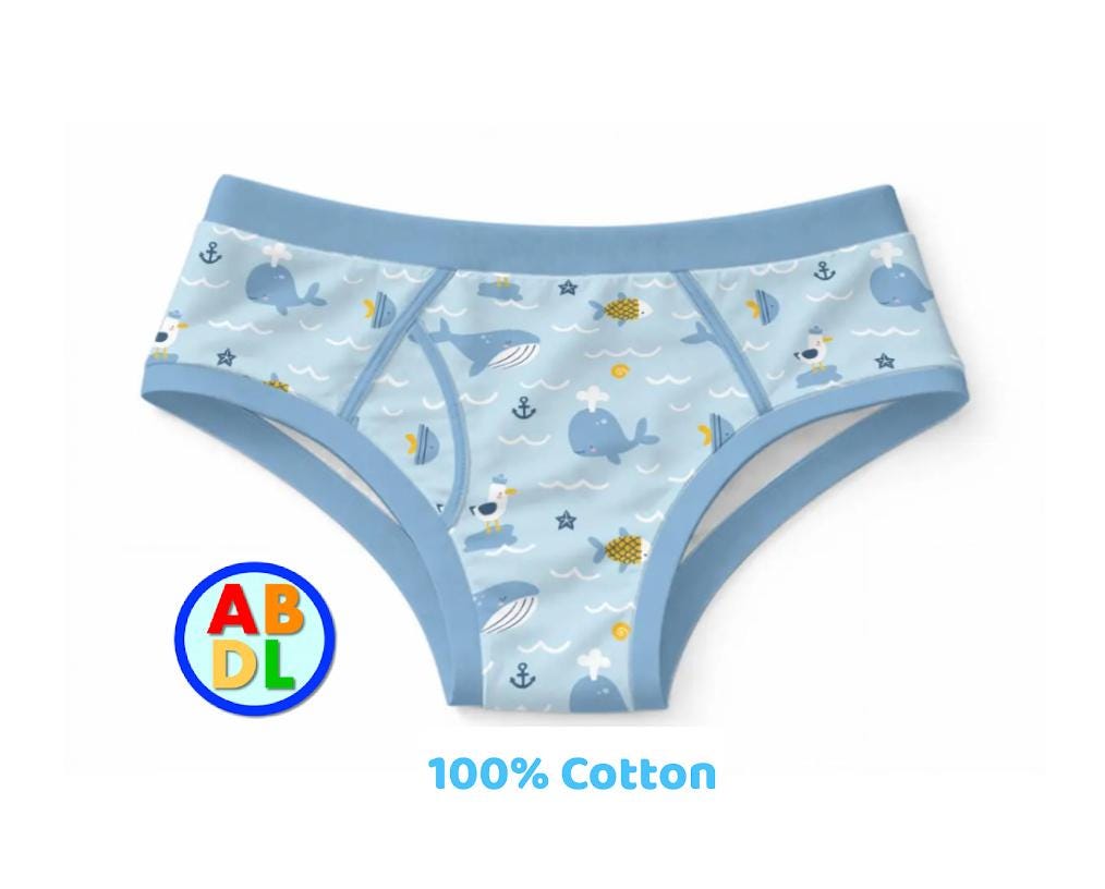 ABDL Ocean Buddies Cotton Briefs Adult Baby