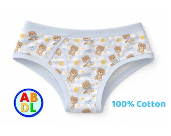 ABDL Teddy's on Vichy Slip en coton Adulte Bébé