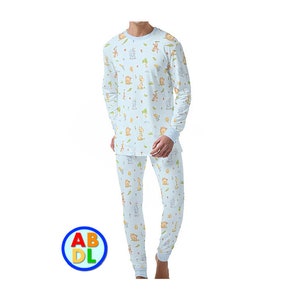 ABDL Blue Jungle Babies Pj&#39;s Adult Baby