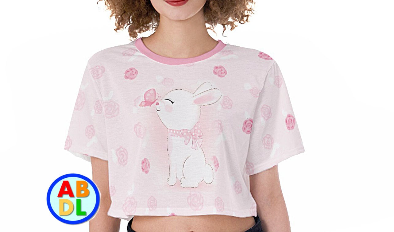 ABDL Bunny T-shirt Crop Top Adult Baby