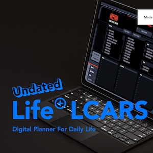 Agenda numérique Life+ LCARS non daté, agenda Goodnotes, agenda quotidien, agenda iPad, agenda numérique, science-fiction, Star Trek, téléchargement numérique