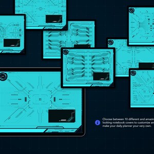 Life+ Neon-noir Digital Planner - Change covers to suit your mood.