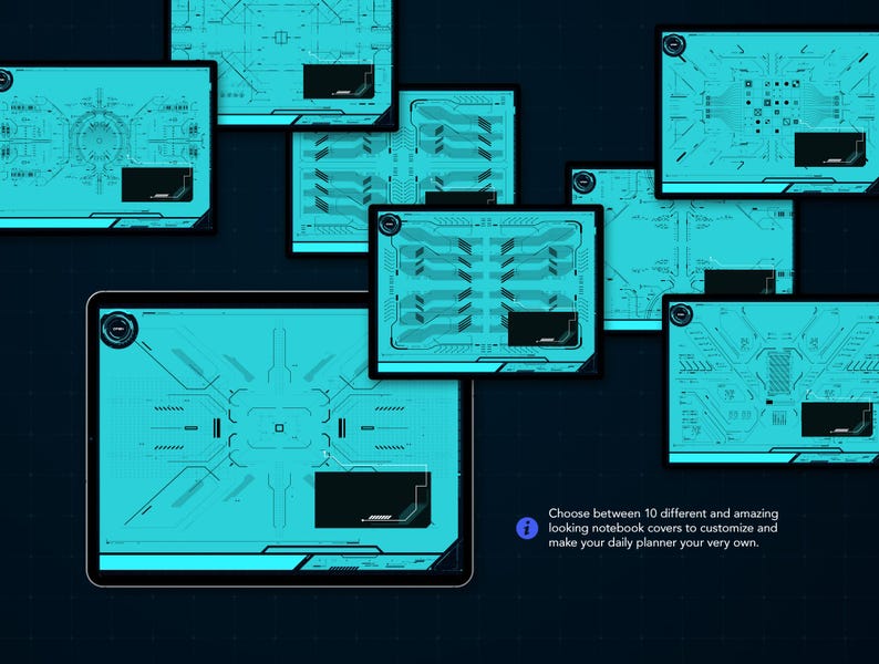 Life+ Neon-noir Digital Planner - Change covers to suit your mood.