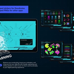Life+ Neon-noir Digital Planner - Striking and awesome stickers to help boost your productivity.