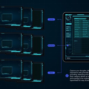 Life+ Neon-noir Digital Planner - Capture your thoughts and ideas with a journal, sketchbook, and notes.