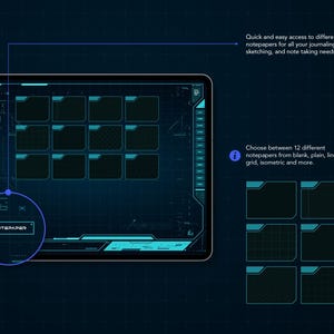 Life+ Neon-noir Digital Planner - Different notepapers to change things up.