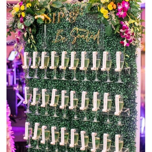 Champagne Glass Tags Scrolls for Sip and Be Seated Wall/ Champagne Wall /custom seating chart/ Drink glass / will fit many glass shapes