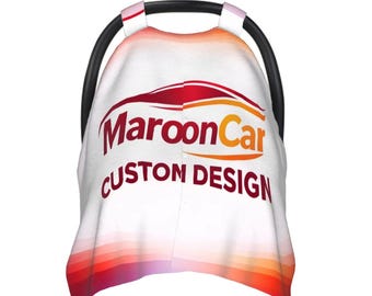 Custom Baby Car Seat Cover Multi Use – Personalized Nursing Cover, Soft Double Layer Infant Cover, Full Privacy, Baby Shower Gift