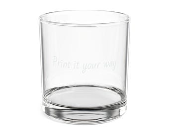 Engravable 10.5oz Whiskey Glass  Customizable Old Fashioned Tumbler ("Print it your way")