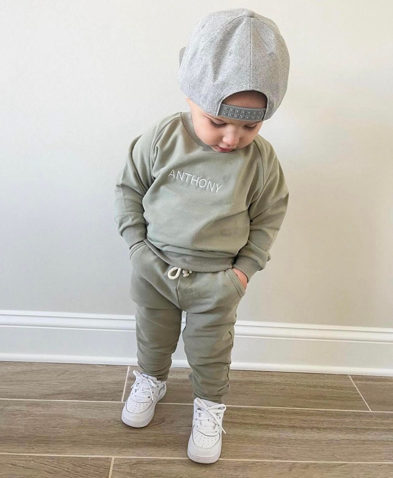 Personalized Baby Jogger Set Toddler Track Suit With Embroidered Name  Gender Neutral Sweatshirt Outfit Baby Shower or Birthday Gift 