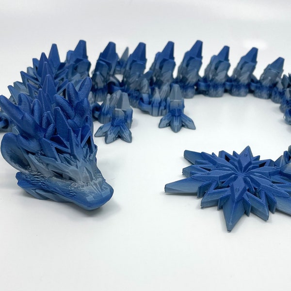 Winter Dragon (Adult)- Articulated Fidget Toy 3D Printed- Cinderwing 3D Authorized Seller- Made to Order
