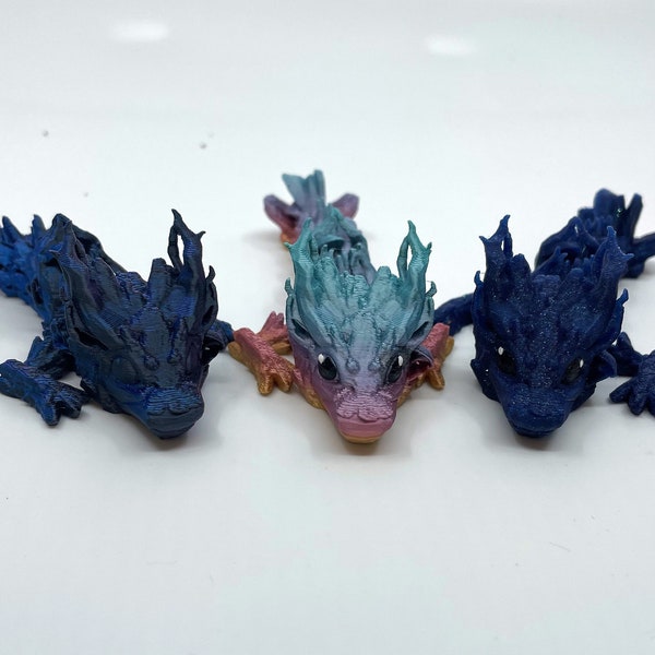 Woodland Dragon (Hatchling)- Dragon Tadling- Articulated Fidget Toy 3D Printed- Cinderwing 3D Authorized Seller- Made to Order
