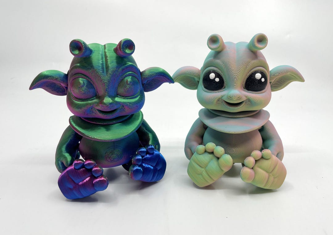 Alien Baby Flexi Articulated Fidget Toy 3D Printed Printverse 3D ...