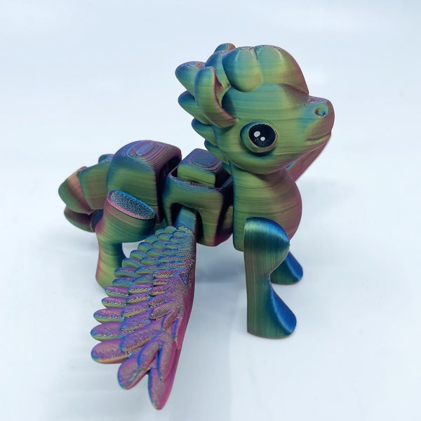 Flappy Flying Unicorn- Alicorn- Articulated Fidget Toy 3D Printed- ANGELJACOBOFIGUEROA Authorized Seller- Made to Order