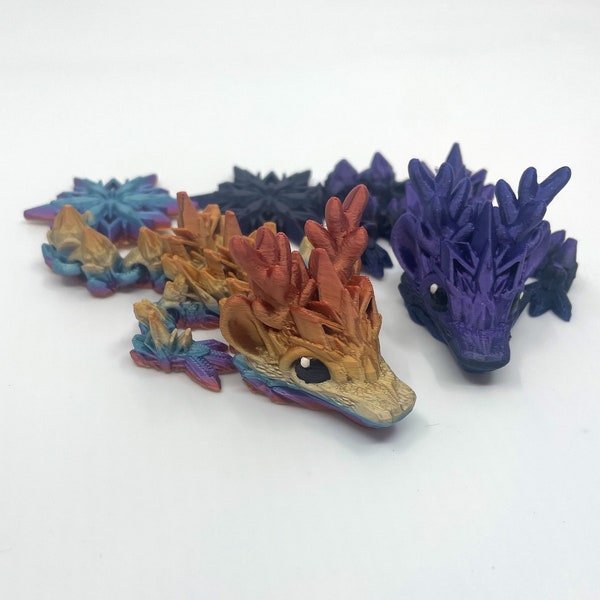 Winter Dragon (Hatchling)- Dragon Tadling- Articulated Fidget Toy 3D Printed- Cinderwing 3D Authorized Seller- Made to Order