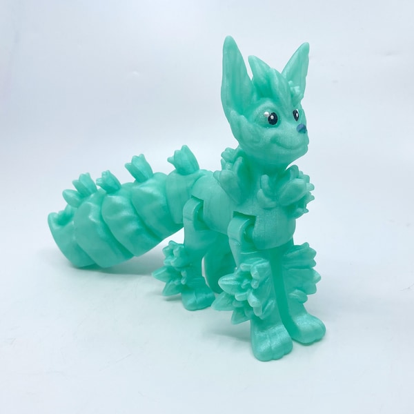 Bell Flower Fox- Articulated Fidget Toy 3D Printed- Dragon's Den Authorized Seller- Made to Order