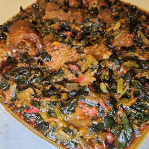 Efo Riro Soup: Nigerian Vegetable Stew, Made-to-Order (2 Ltrs)