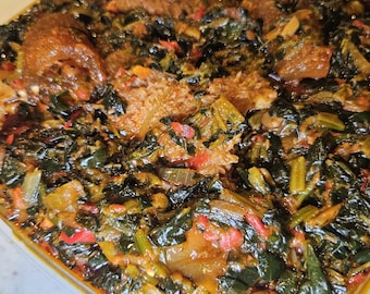 Efo Riro Soup: Nigerian Vegetable Stew, Made-to-Order (2 Ltrs)