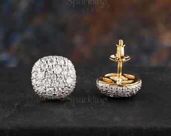 Moissanite Kette Harlembling 925 Silber Ohrringe Mit Moissanit - Hip Hop Style, Quadratisch, 10mm, Für Herren Ear Stud
