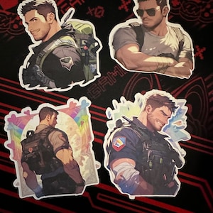 Chris Redfield Resident Evil 5 Sticker Pack - Set of 4 Fanmade Stickers