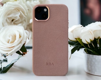 Personalized Alcantara iPhone Case, Custom iPhone Case, Customize with your name, initials, or a special icon, iPhone 15 iPhone 14 iPhone 13