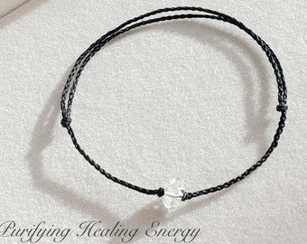 The One (slim)/ New York Herkimer Diamond Knots Bracelet/ healing and purifying bracelet/ minimalist accessories /dainty jewellery