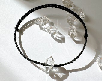 Herkimer Diamond Knots Bracelet, Anklet, Choker: Healing Crystal Jewelry/ The Big One