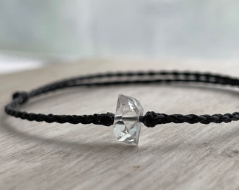 Herkimer Diamond Knots Bracelet - Minimalist Healing Jewelry/ The One