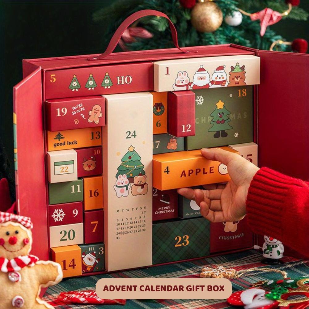 DIY Adventskalender Countdown Box, Leere Weihnachtsgeschenkbox, Blind Box Geschenk, Countdown Kalender Geschenkbox. Geschenkbox selbst zusammenstellen.