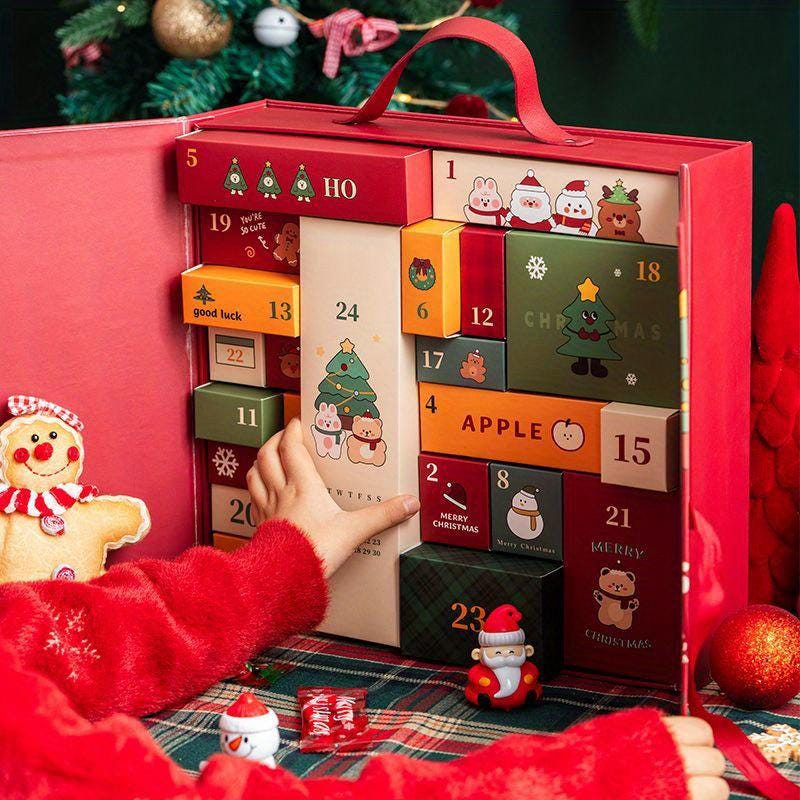 DIY Advent Calendar Countdown Box, Empty Christmas Gift Box, Blind Box Gift, Countdown Calendar Gift Box. Assemble the giftbox yourself.