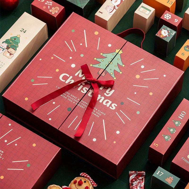 DIY Advent Calendar Countdown Box, Empty Christmas Gift Box, Blind Box Gift, Countdown Calendar Gift Box. Assemble the giftbox yourself.