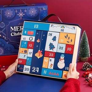 Boîte compte à rebours bricolage calendrier de l'Avent, boîte cadeau de Noël vide, cadeau boîte aveugle, boîte cadeau calendrier compte à rebours. Boîtes d'auto-assemblage requises.