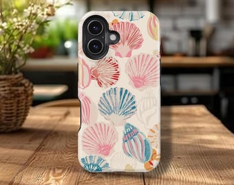 Seashell Design Phone Case, Coastal iPhone & Galaxy Cover