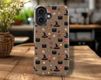 Cute Halloween Witch Phone Case, Patterned Cover