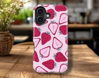 Strawberry Design Phone Case, Protective Cover