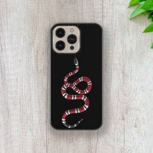 Sublimation Stoßfest Schwarz Weiß Rot Schlange Fall iPhone 16 15 14 13 11 12 Pro Max Mini Plus 8 XR XS Plus Schwarz Telefonabdeckung für Samsung Fall
