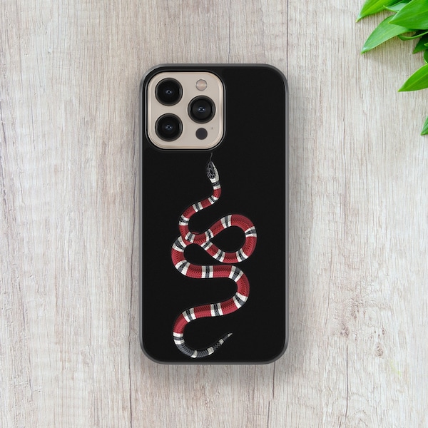 Sublimation Shockproof Black White Red Snake Case iPhone 14 13 11 12 Pro Max Mini Plus 7 8 XR XS Plus Black Phone Cover for Samsung case