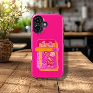 Retro Pink Sardine Design Phone Cover for iPhone 16 15 14 13 12 11 8 Pro Max X Plus iPhone Cover Samsung Galaxy S25 S24 S23 S22 Case